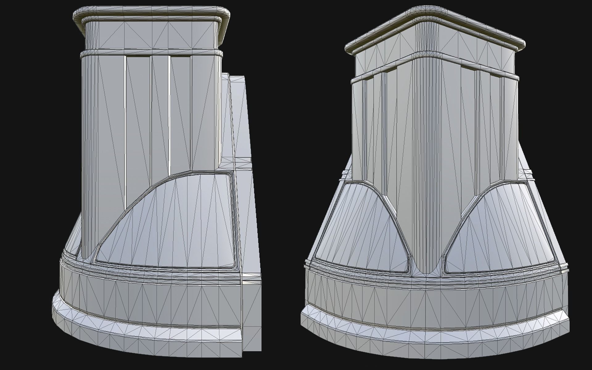 Sci-Fi Outer Wall Low-poly 3D model_14