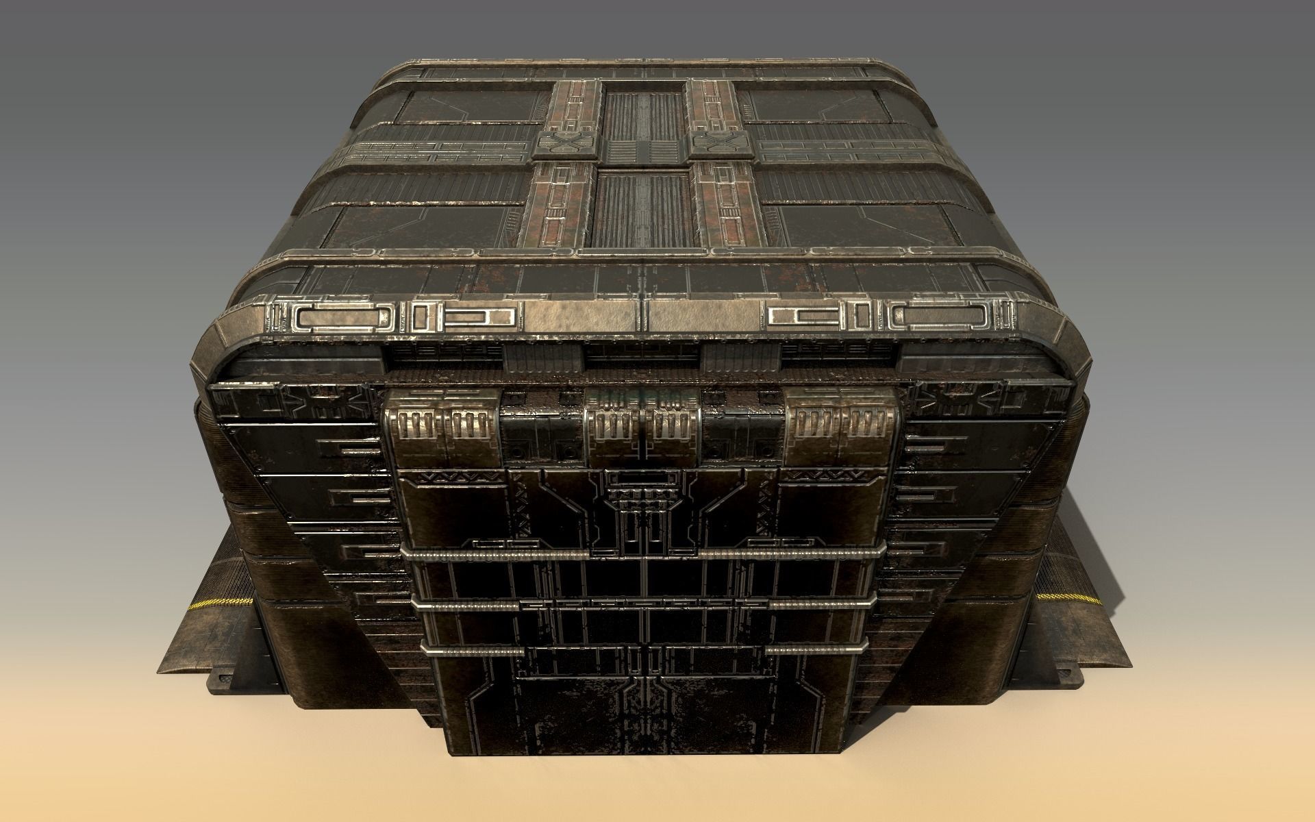 Sci-Fi Outer Wall Low-poly 3D model_5