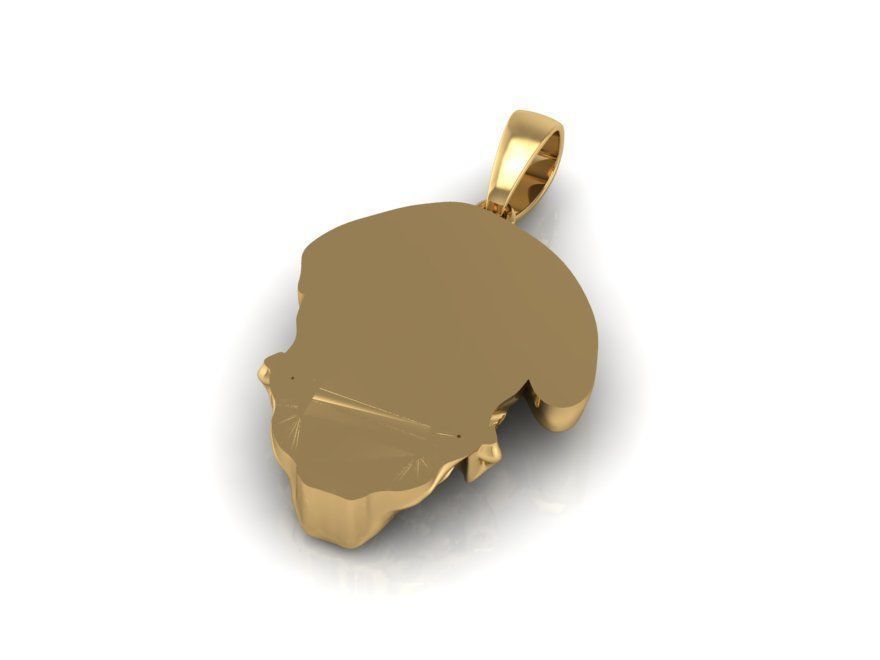 skull pendant solid 3D print model_3