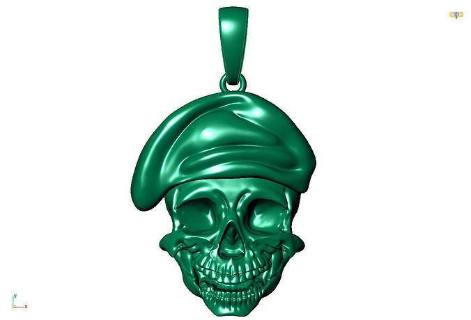 skull pendant solid 3D print model