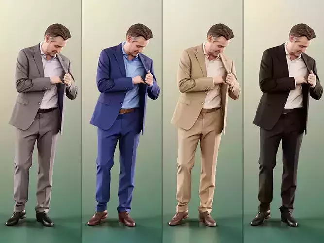 Will 10854 - 4 Texturevariations- Business man standing paying 