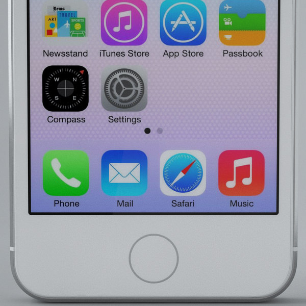 Apple iPhone 5s Silver 3D model_20
