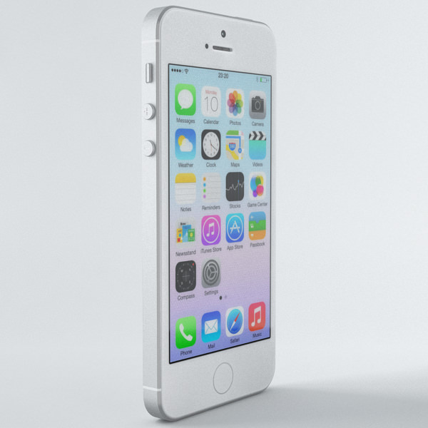 Apple iPhone 5s Silver 3D model_2