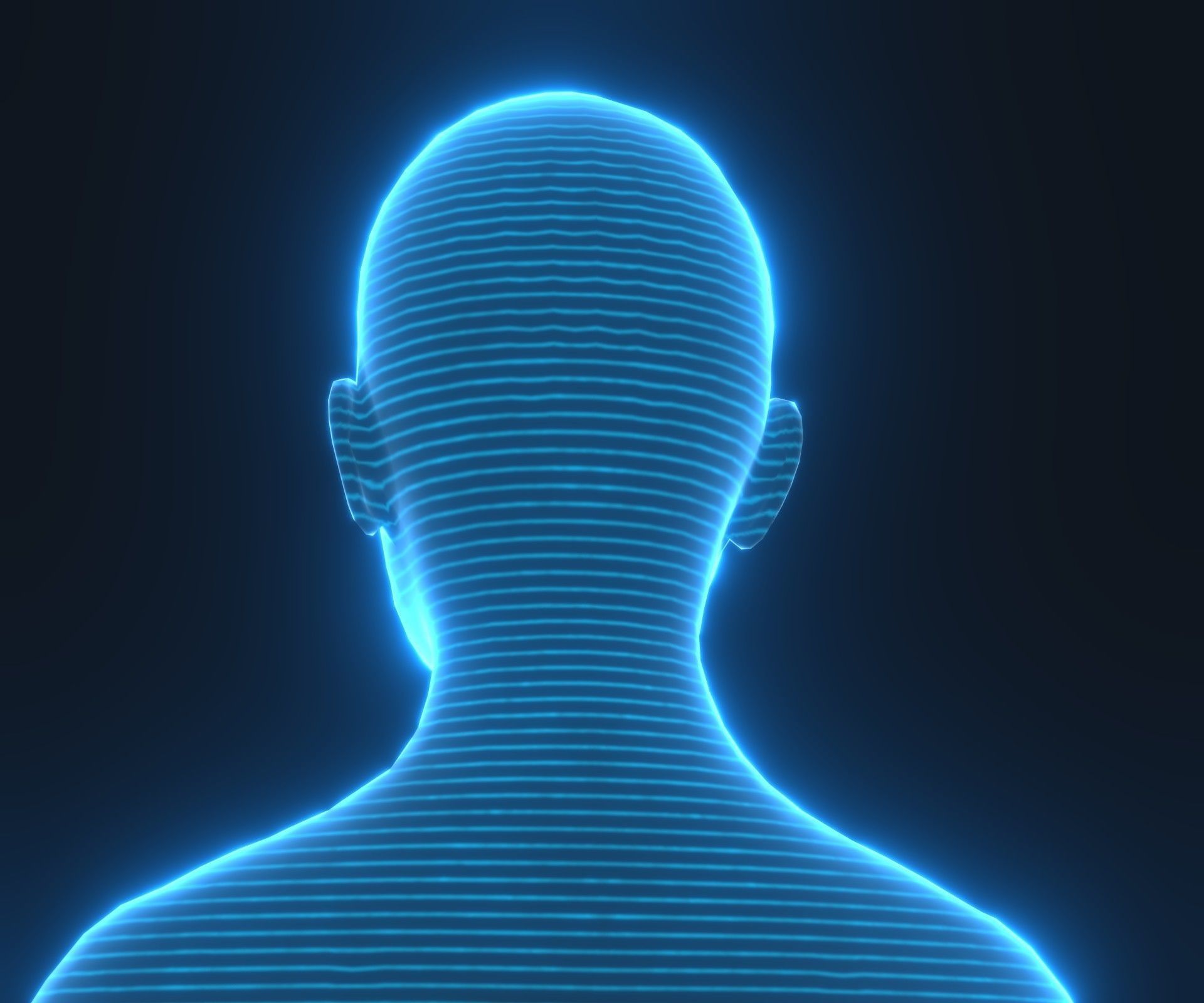 Human Hologram Female 3D Model Low-poly 3D model_7