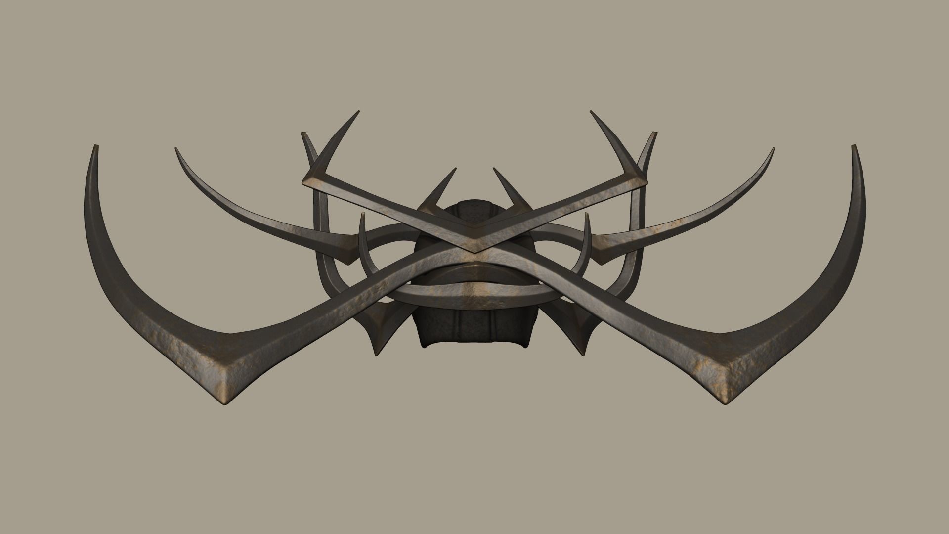 Hela Helmet - Character Design - Marvel Thor Ragnarok Low-poly 3D model_7