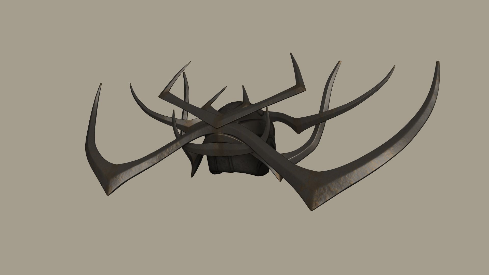 Hela Helmet - Character Design - Marvel Thor Ragnarok Low-poly 3D model_8