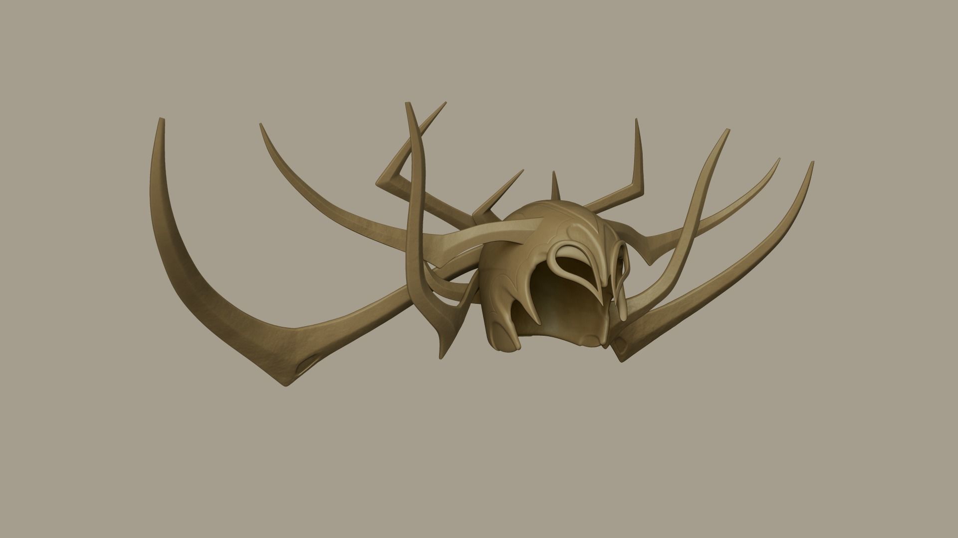 Hela Helmet - Character Design - Marvel Thor Ragnarok Low-poly 3D model_2