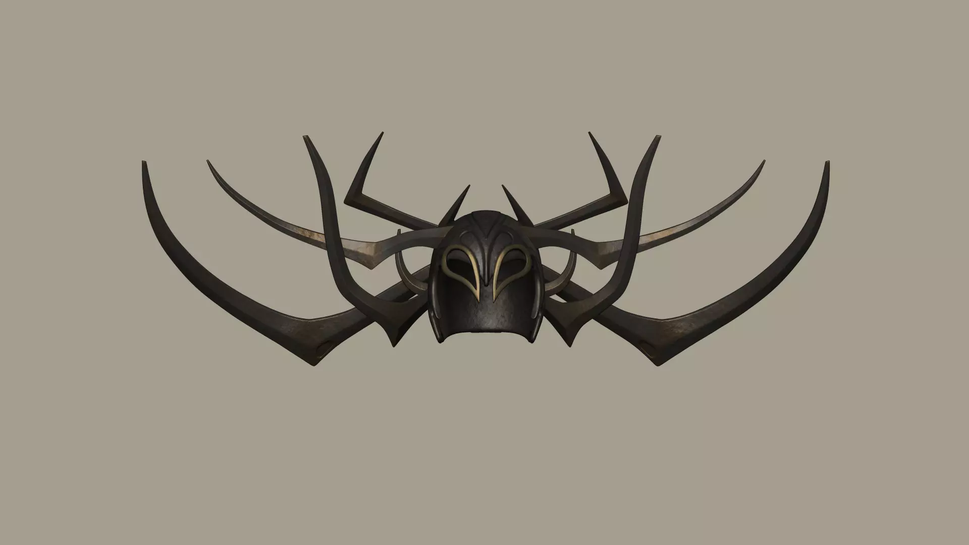 Hela Helmet - Character Design - Marvel Thor Ragnarok Low-poly 3D model_0