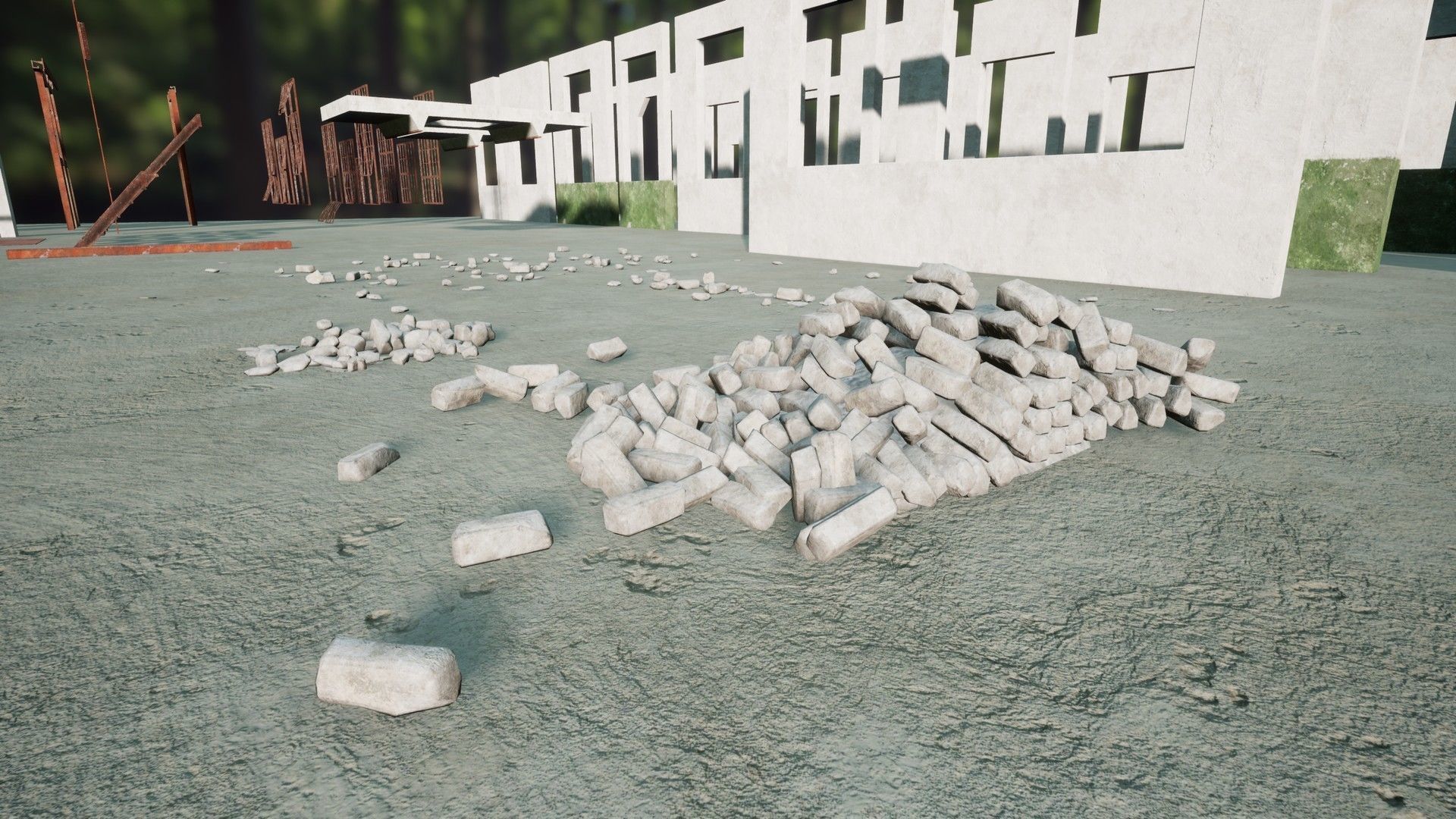 Modular Old Power Plant - 65 Modular Assets Pack Low-poly 3D model_13