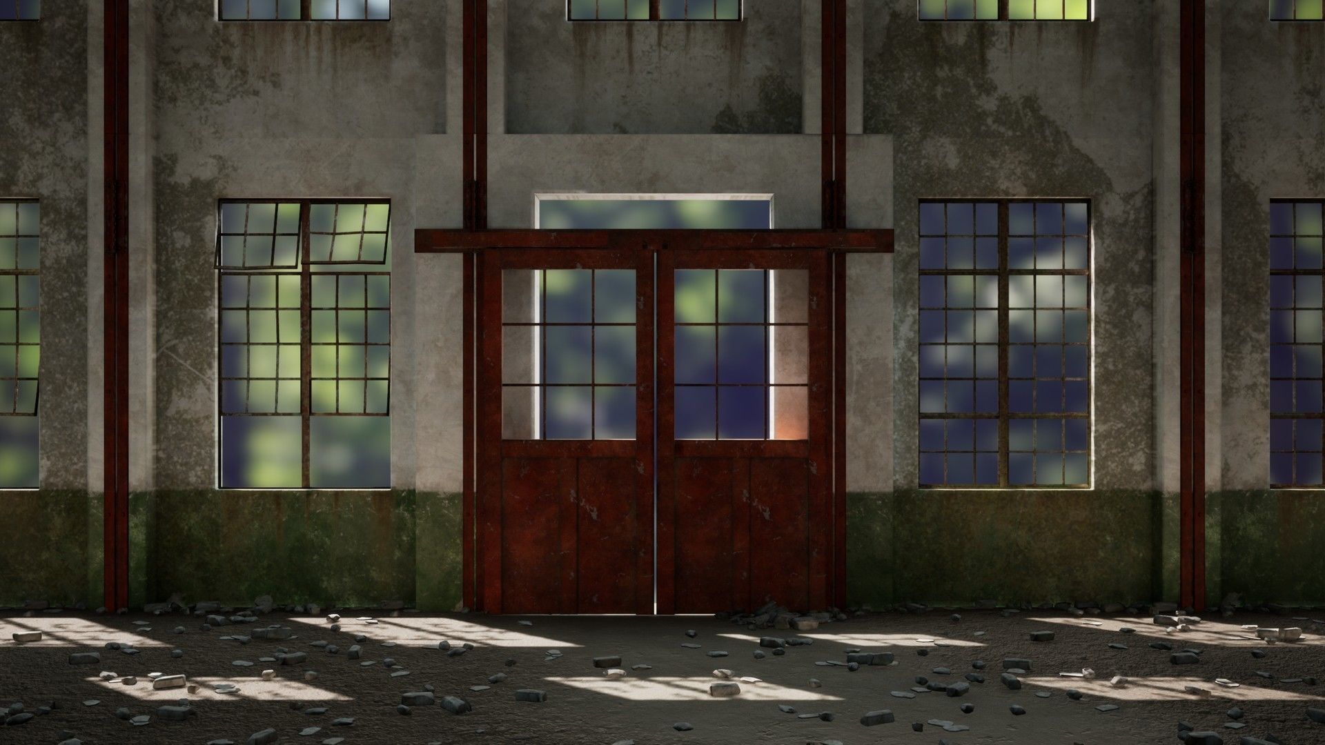 Modular Old Power Plant - 65 Modular Assets Pack Low-poly 3D model_8