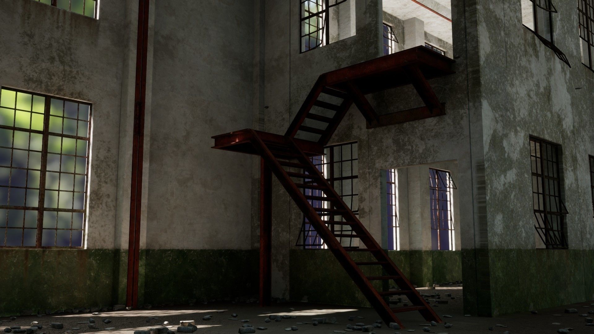 Modular Old Power Plant - 65 Modular Assets Pack Low-poly 3D model_4