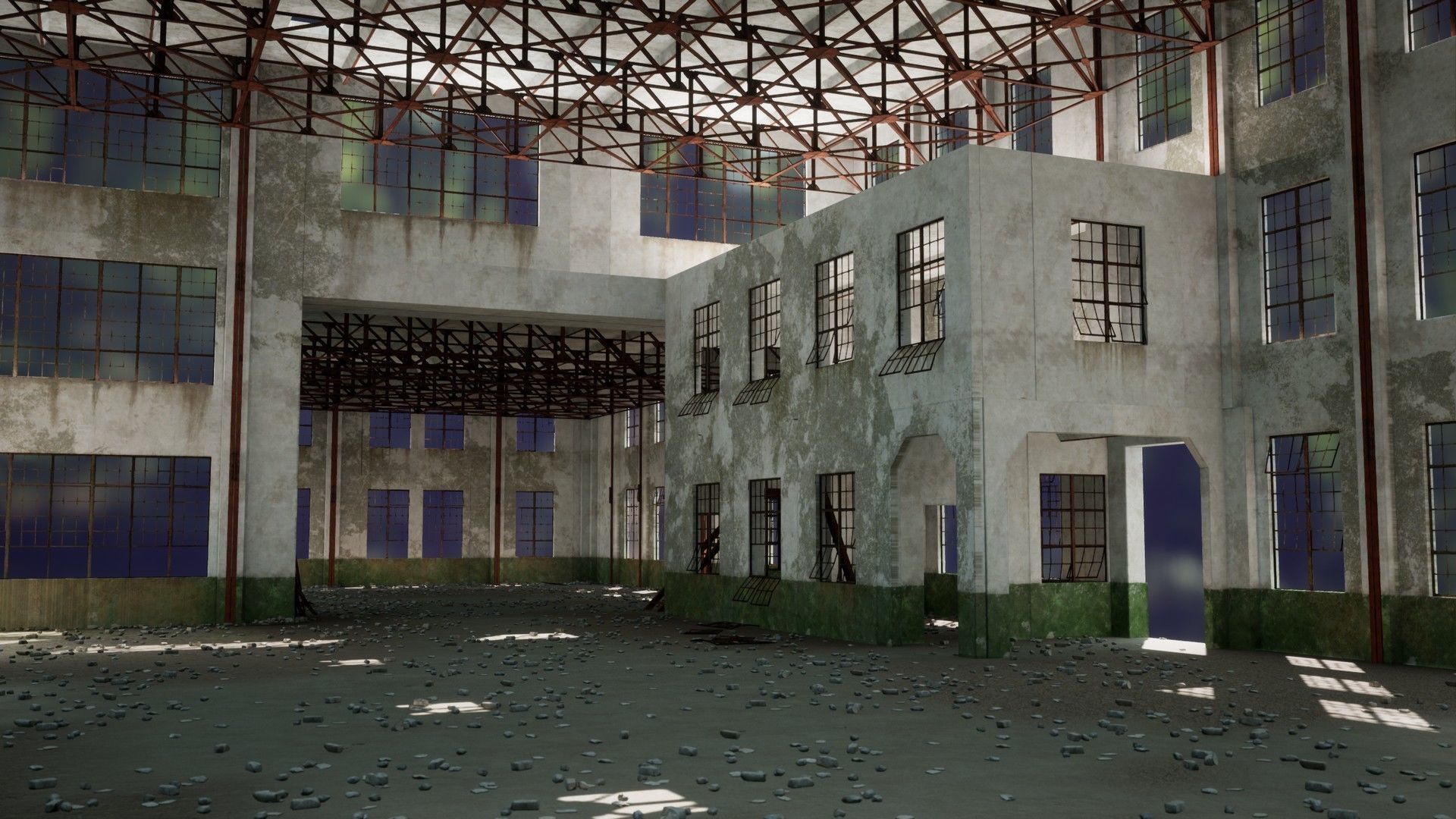 Modular Old Power Plant - 65 Modular Assets Pack Low-poly 3D model_1