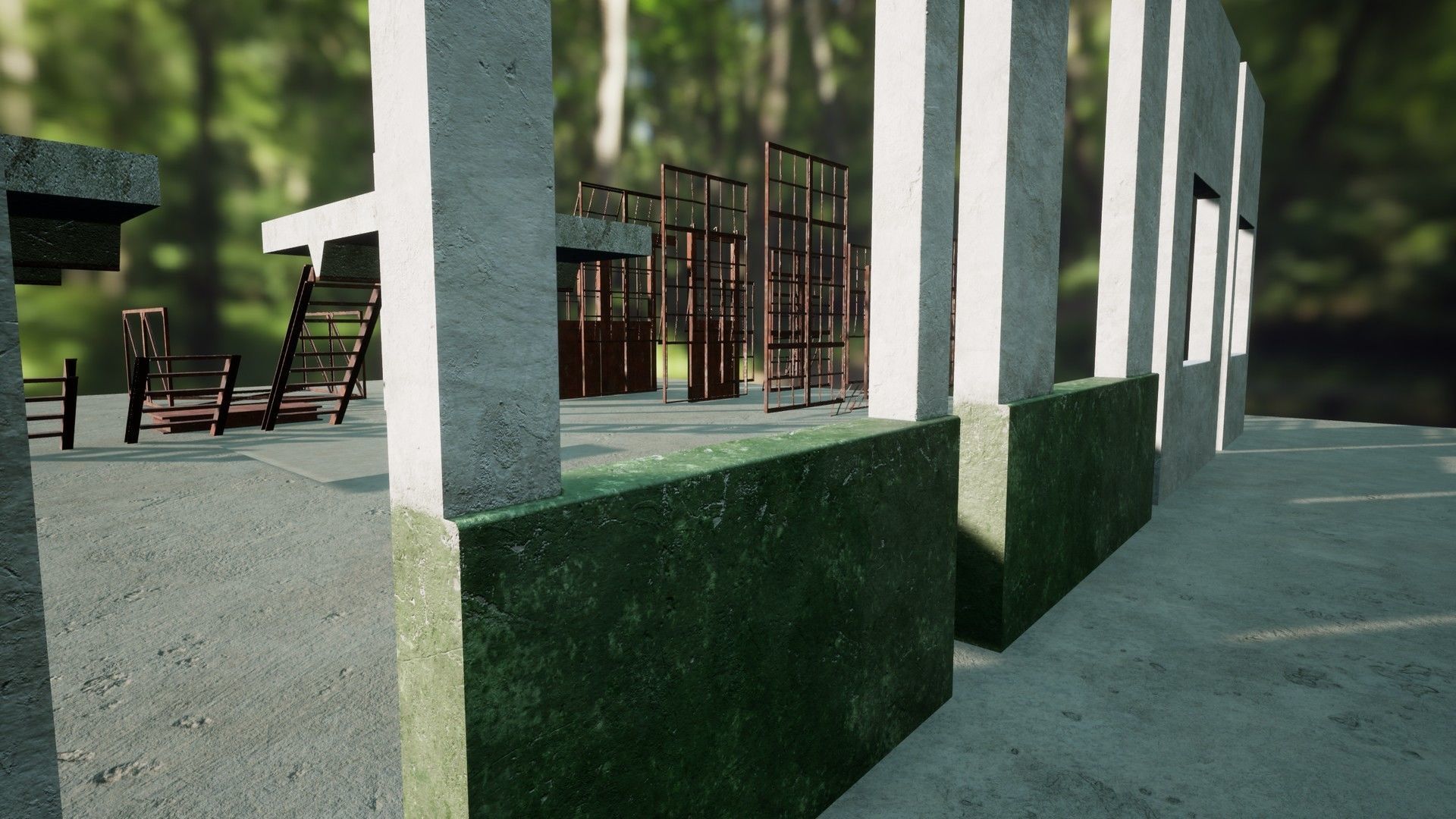 Modular Old Power Plant - 65 Modular Assets Pack Low-poly 3D model_16