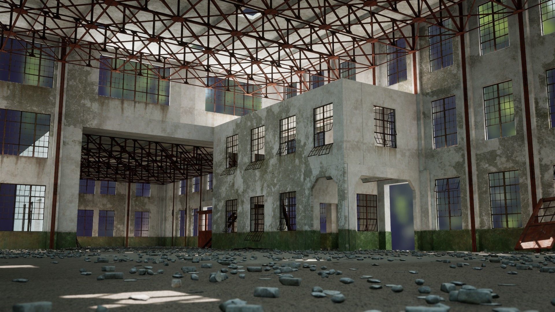 Modular Old Power Plant - 65 Modular Assets Pack Low-poly 3D model_10