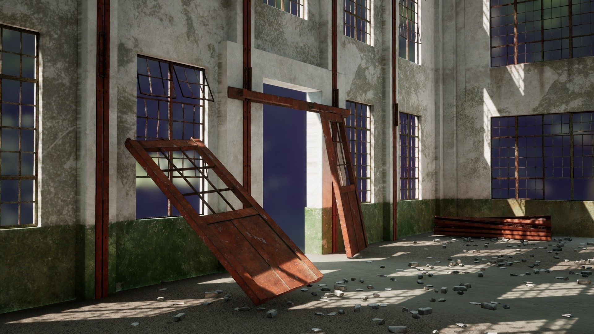 Modular Old Power Plant - 65 Modular Assets Pack Low-poly 3D model_9