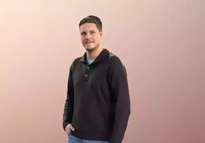 Liam 11100 - Casually Standing Young Man Hand in Pocket 3D model