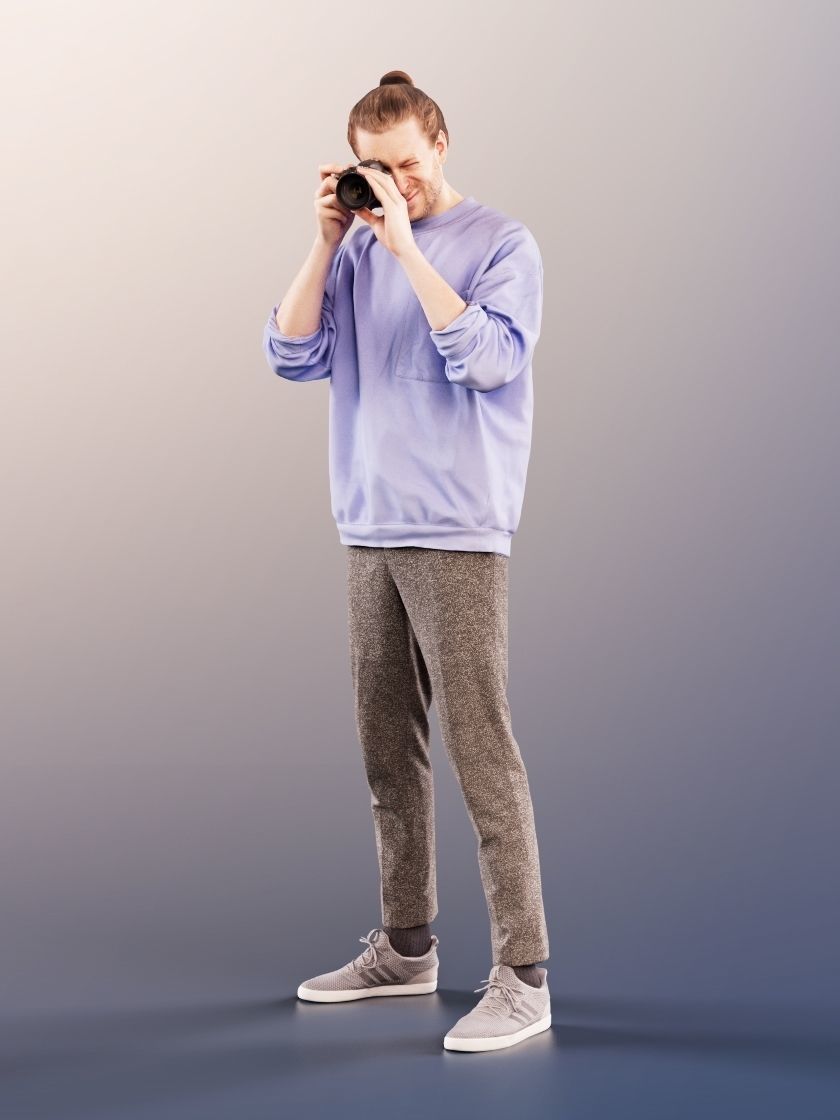 Milo 11237 - man casual standing camera 3D model_3