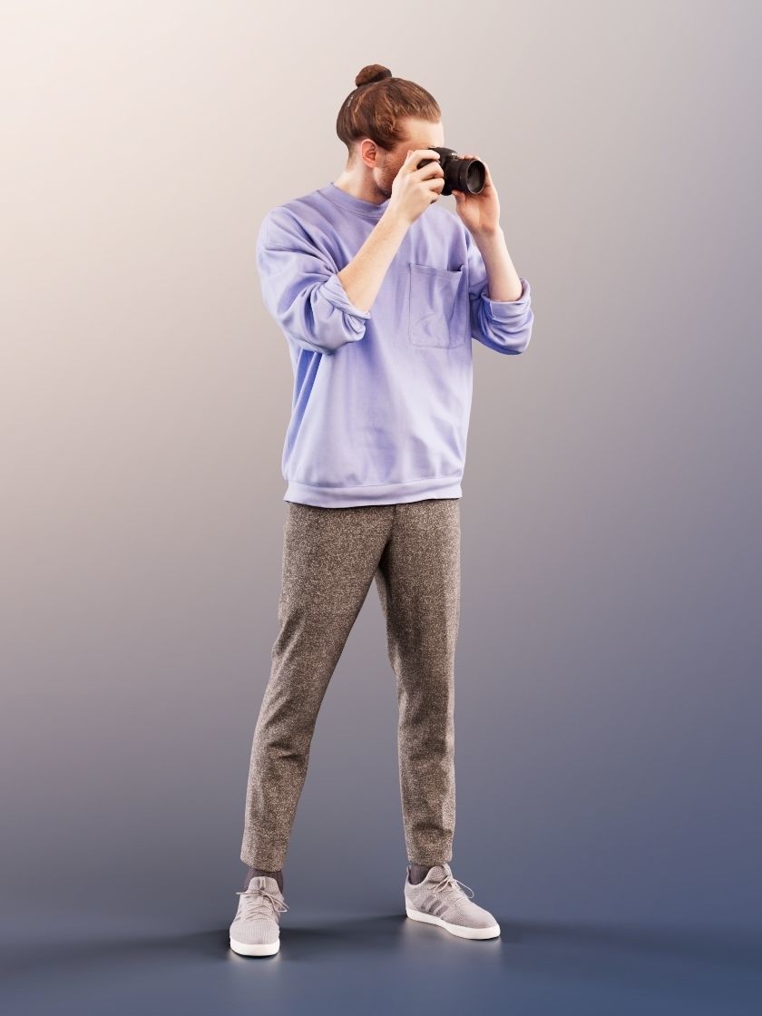Milo 11237 - man casual standing camera 3D model_2