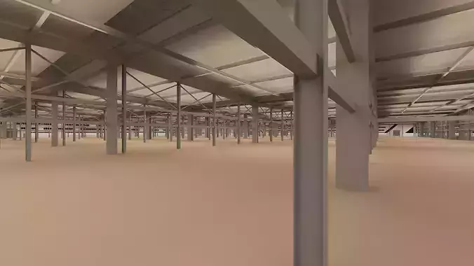 factory warehouse low poly model free download 3D model
