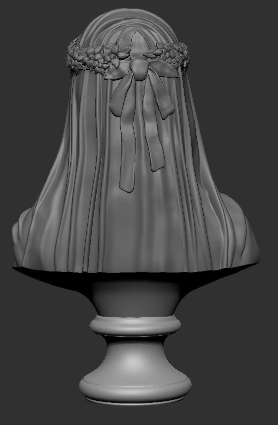 Classical Statue Bust - The Veiled Vestal Virgin 3D print model_2