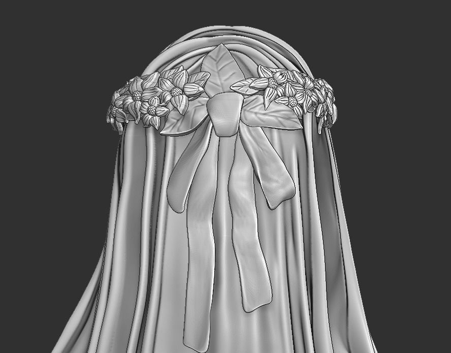 Classical Statue Bust - The Veiled Vestal Virgin 3D print model_12