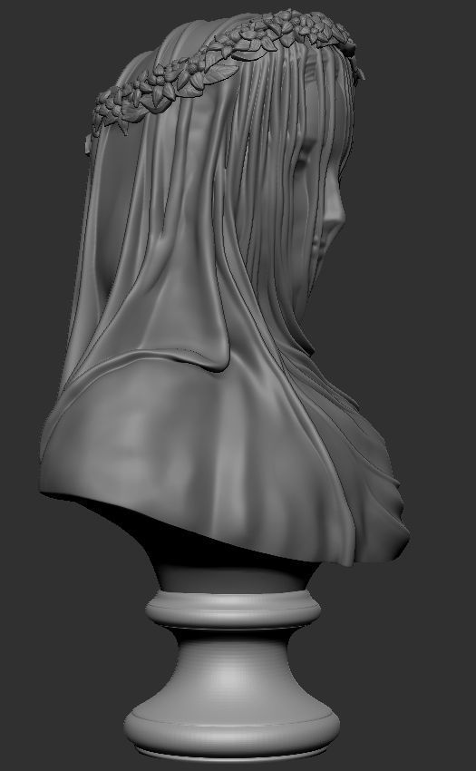 Classical Statue Bust - The Veiled Vestal Virgin 3D print model_1