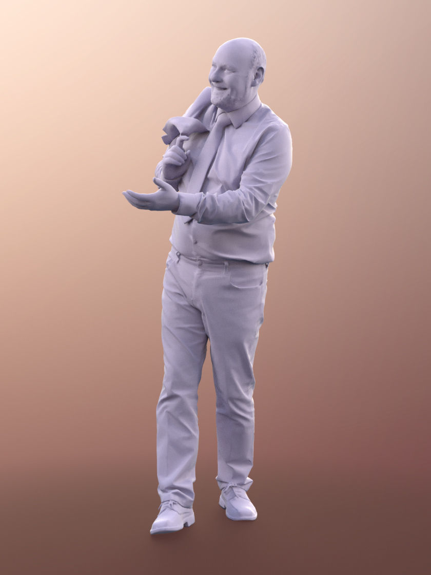 Phil 11328 - Old businessman standing jacket over shoulder 3D model_5