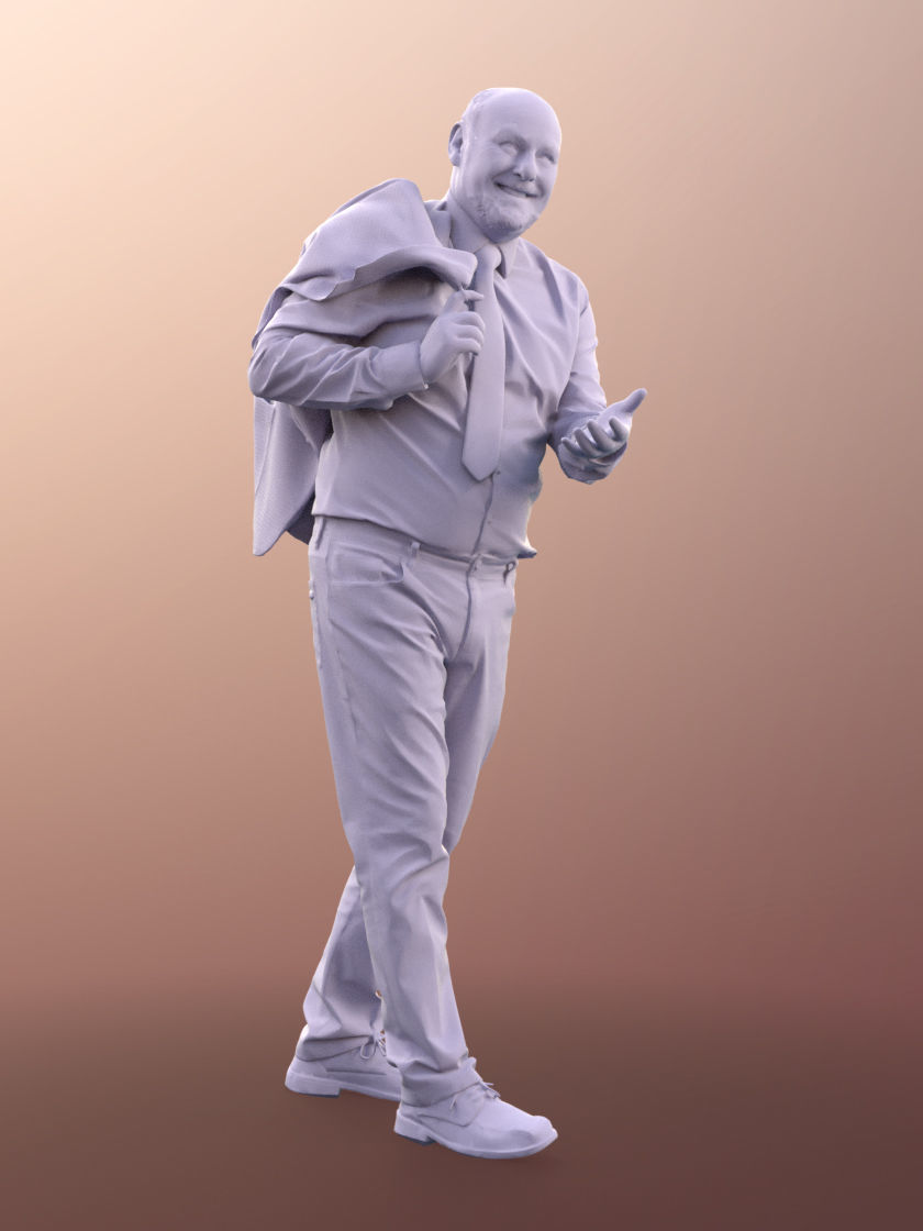 Phil 11328 - Old businessman standing jacket over shoulder 3D model_4