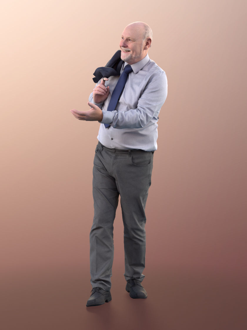 Phil 11328 - Old businessman standing jacket over shoulder 3D model_3