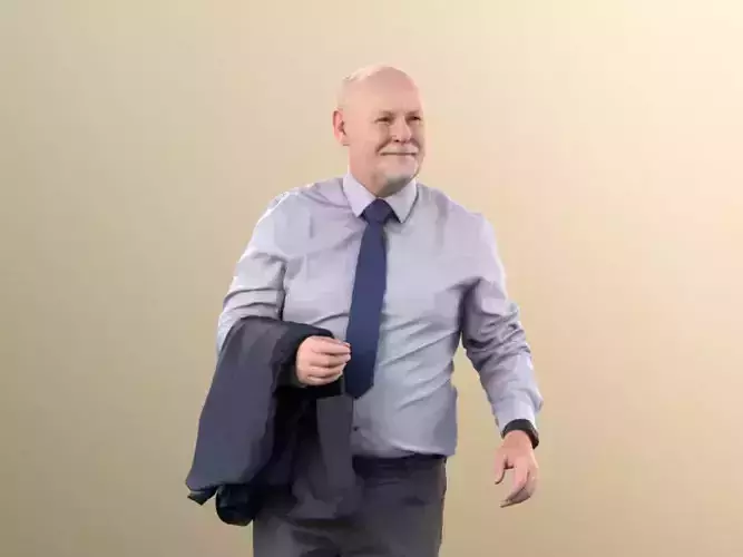 Phil 11329 - Old Businessman standing bald beard jacket