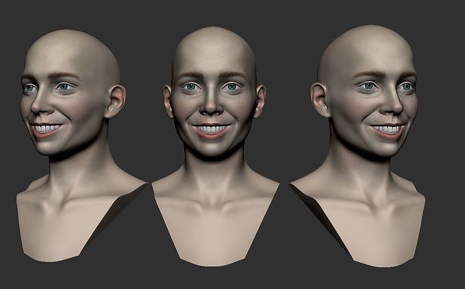 Female head 3D print model