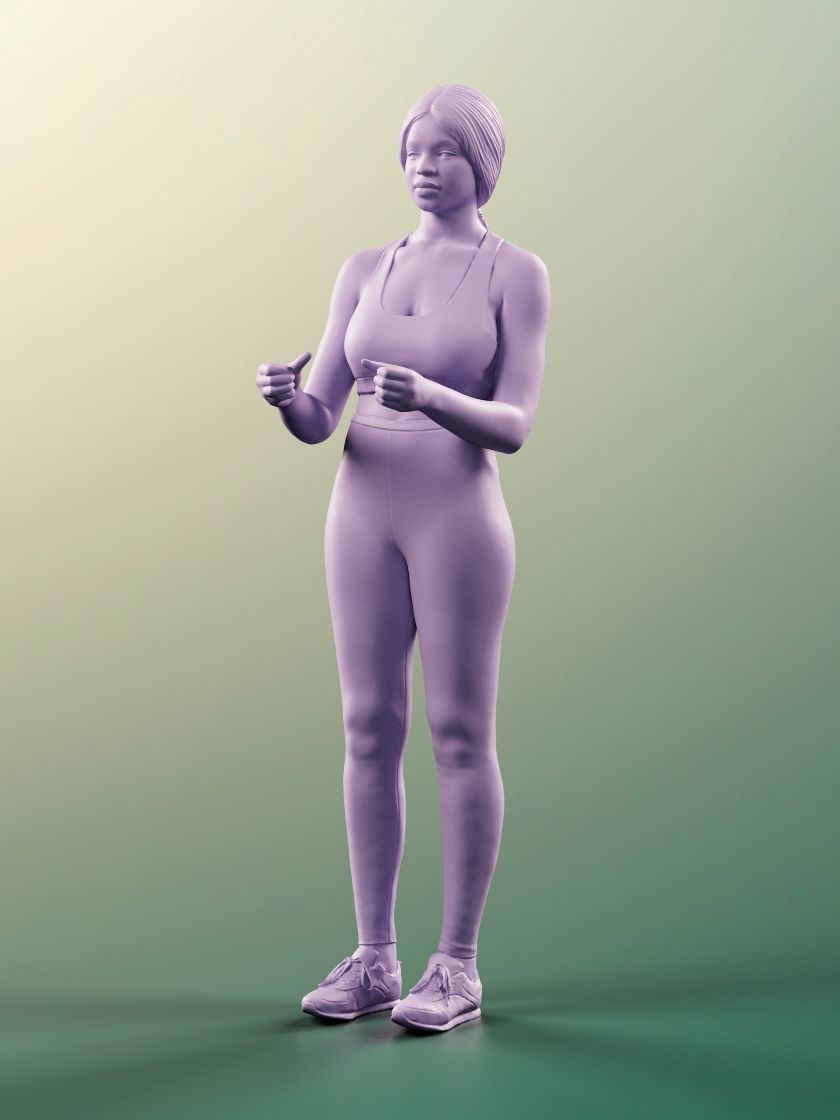 Micaela 11406 - 4 Texturevariations - Black Woman Sporty Outfit 3D model_11