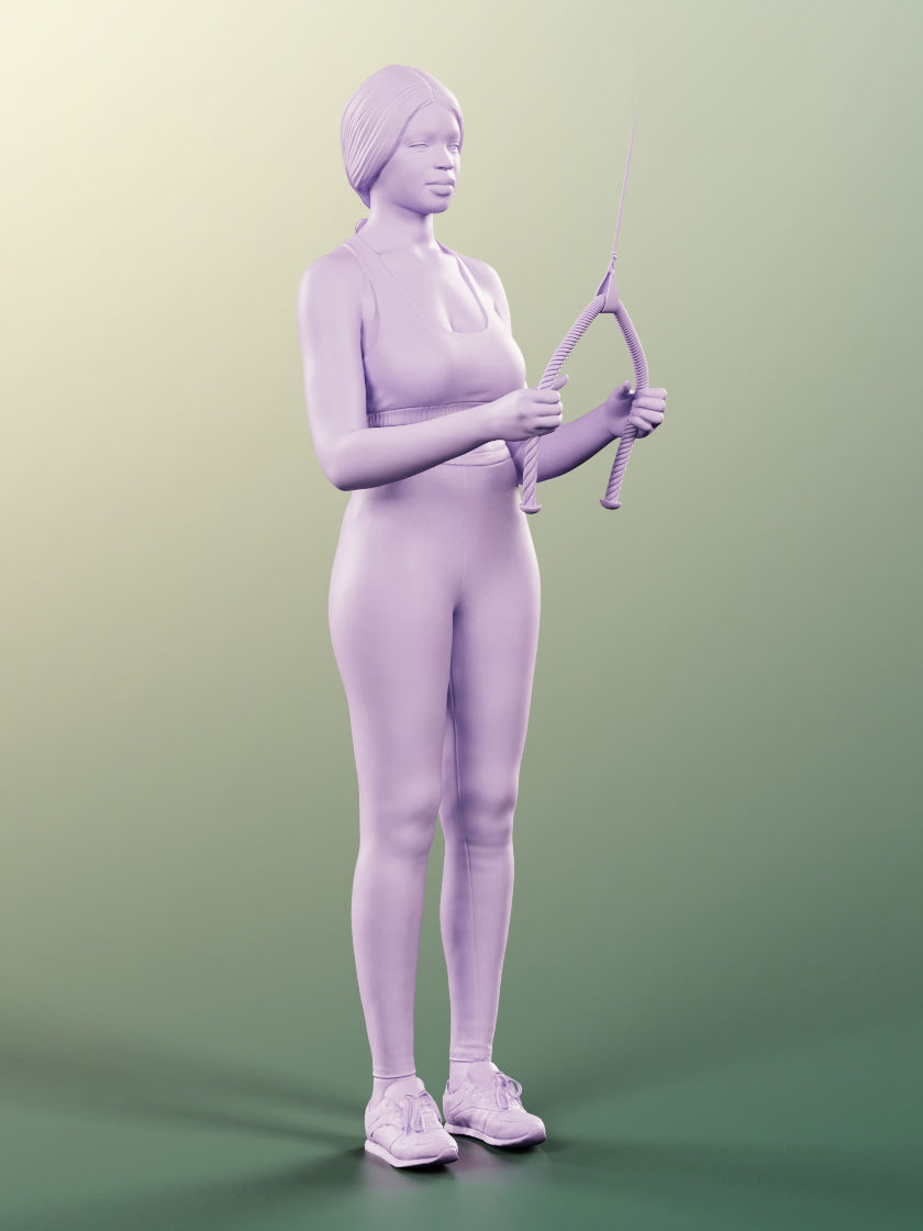 Micaela 11406 - 4 Texturevariations - Black Woman Sporty Outfit 3D model_12