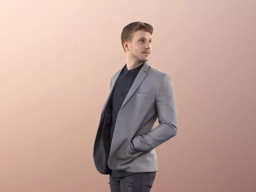 Jimmy 11422 - Young Man Standing With Jacket 3D model_0