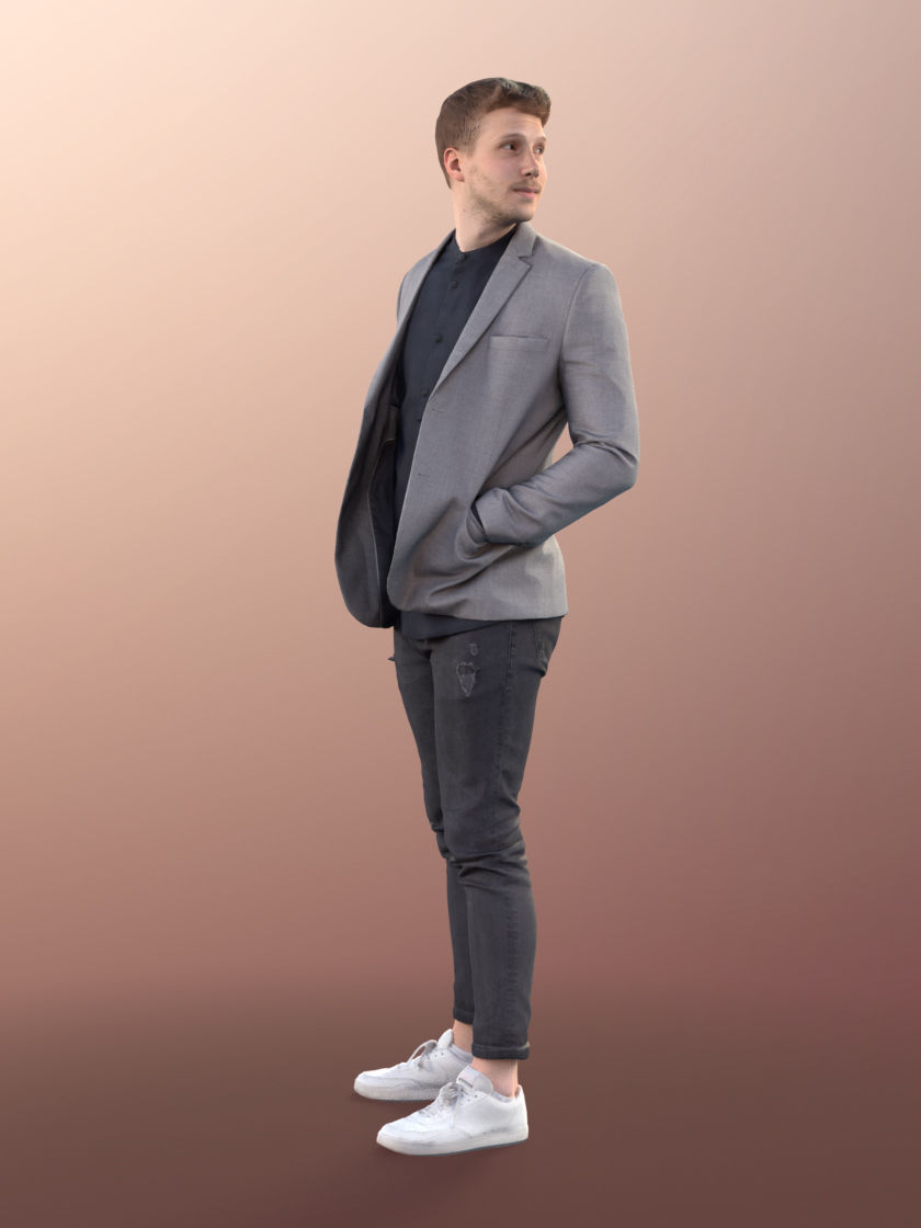 Jimmy 11422 - Young Man Standing With Jacket 3D model_2