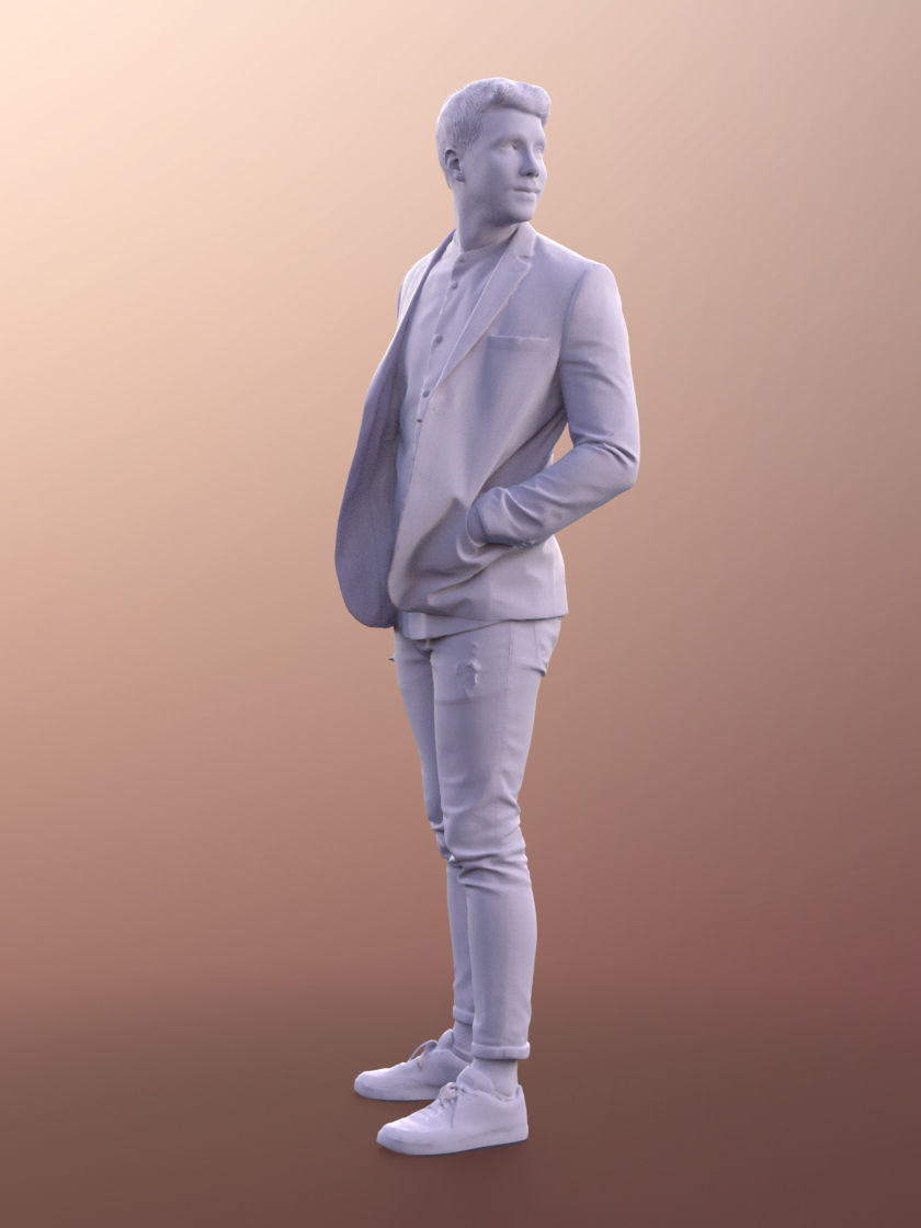 Jimmy 11422 - Young Man Standing With Jacket 3D model_4