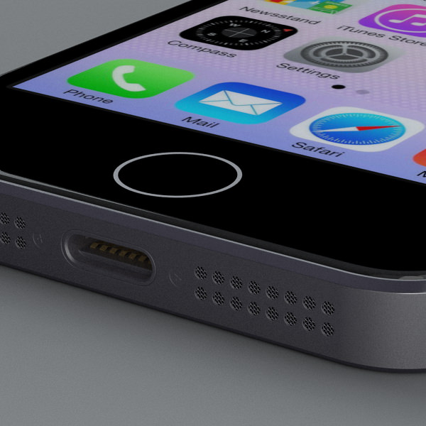 Apple iPhone 5s Space Grey 3D model_34