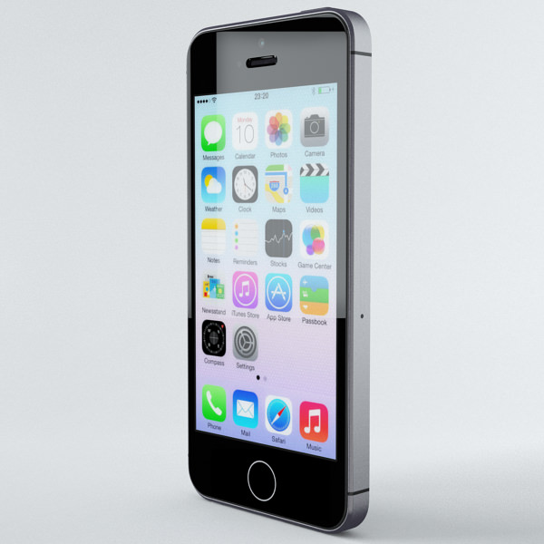 Apple iPhone 5s Space Grey 3D model_16
