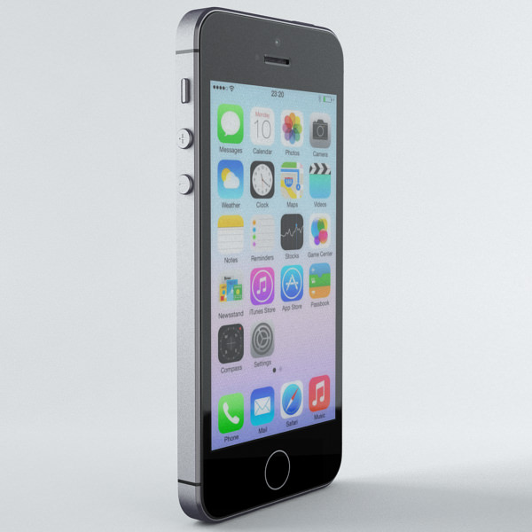 Apple iPhone 5s Space Grey 3D model_2
