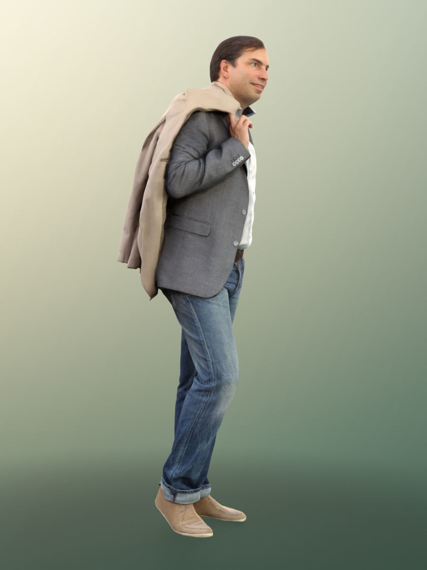 Michael 11454 - Businessman standing with jacket over shoulder 3D model_3
