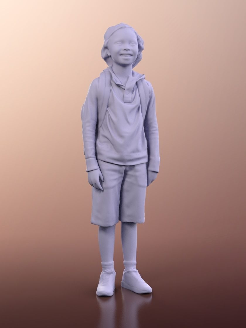 Zachary 11459 - School Kid with Backpack 3D model_3
