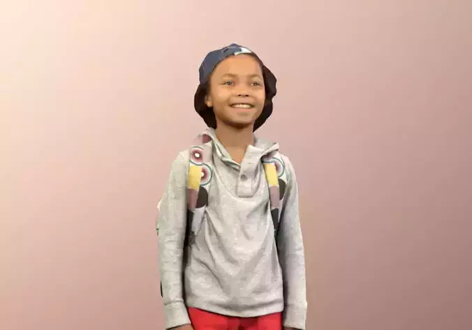 Zachary 11459 - School Kid with Backpack 3D model
