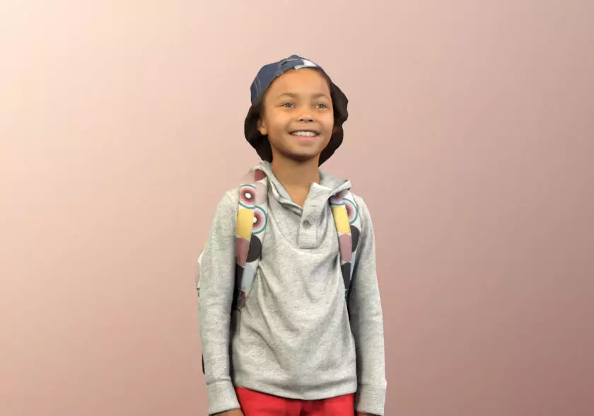 Zachary 11459 - School Kid with Backpack 3D model_0