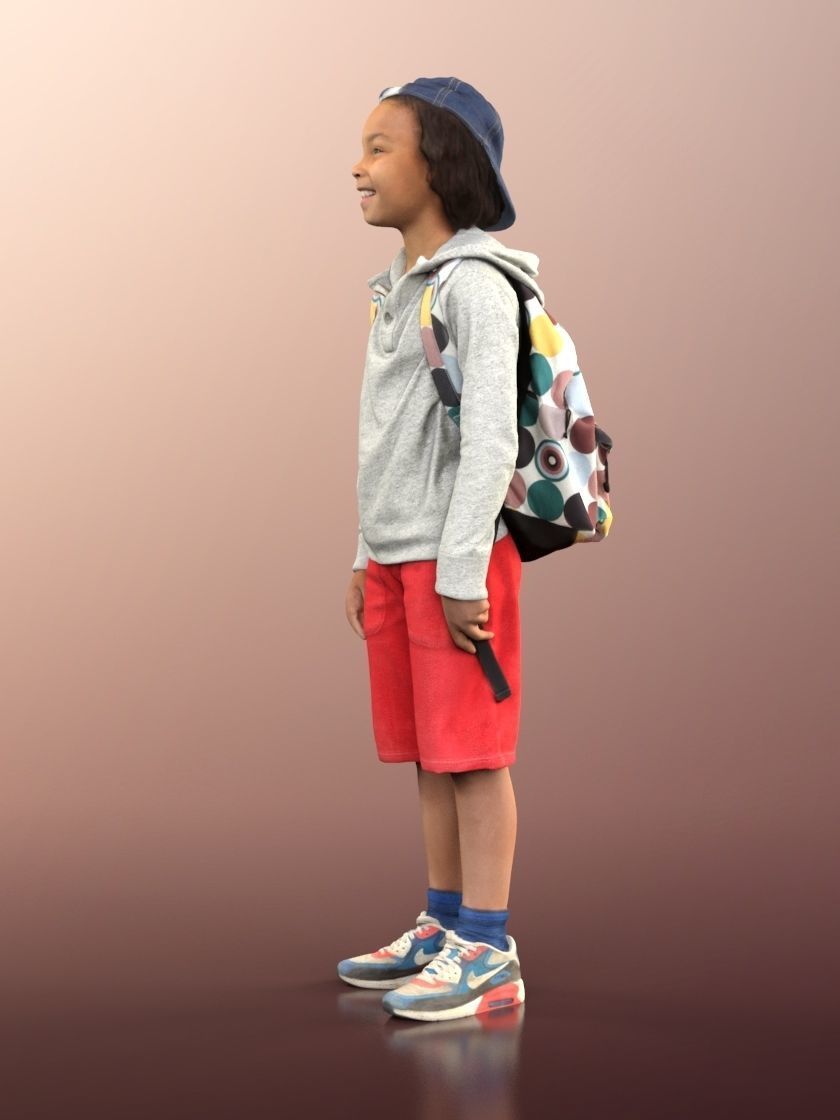 Zachary 11459 - School Kid with Backpack 3D model_4