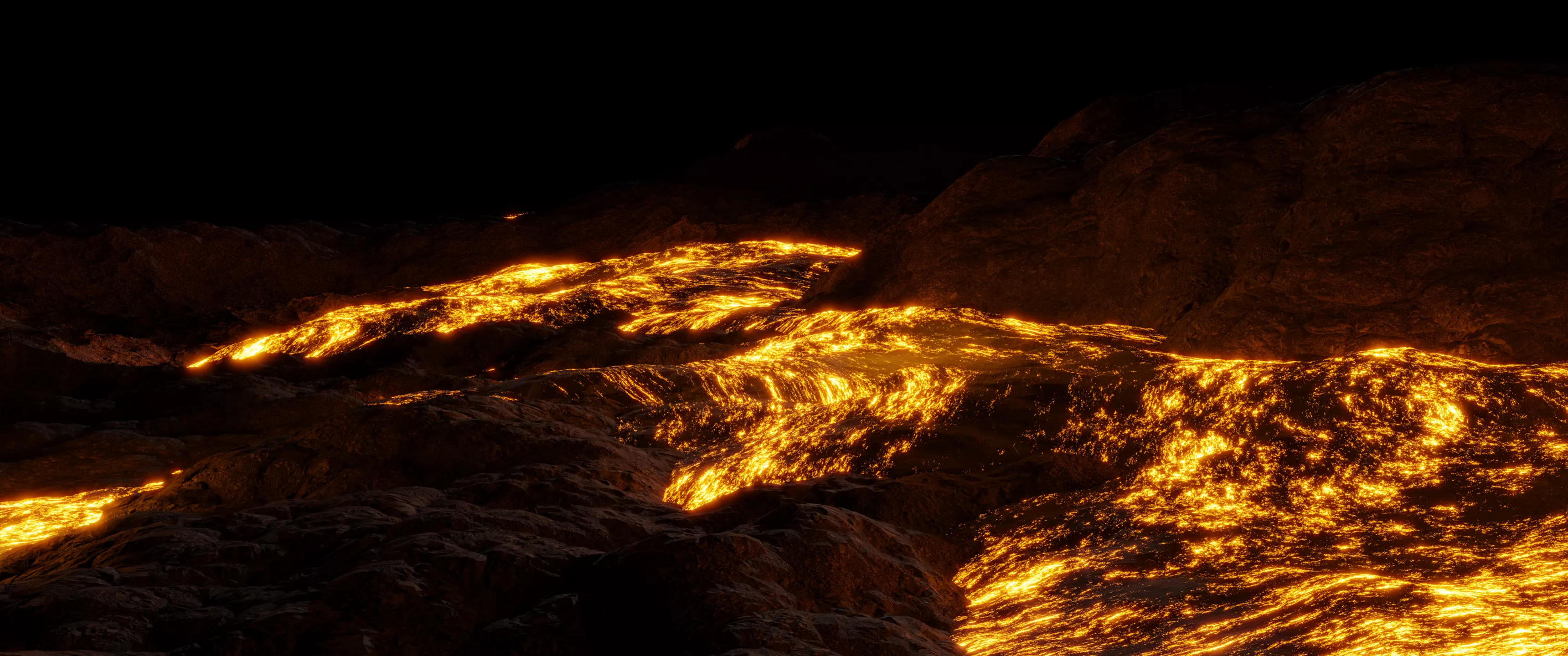 Lava Field Lake 3D model_0