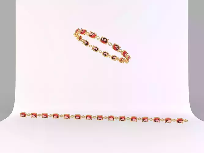 Ruby with diamond bracelet