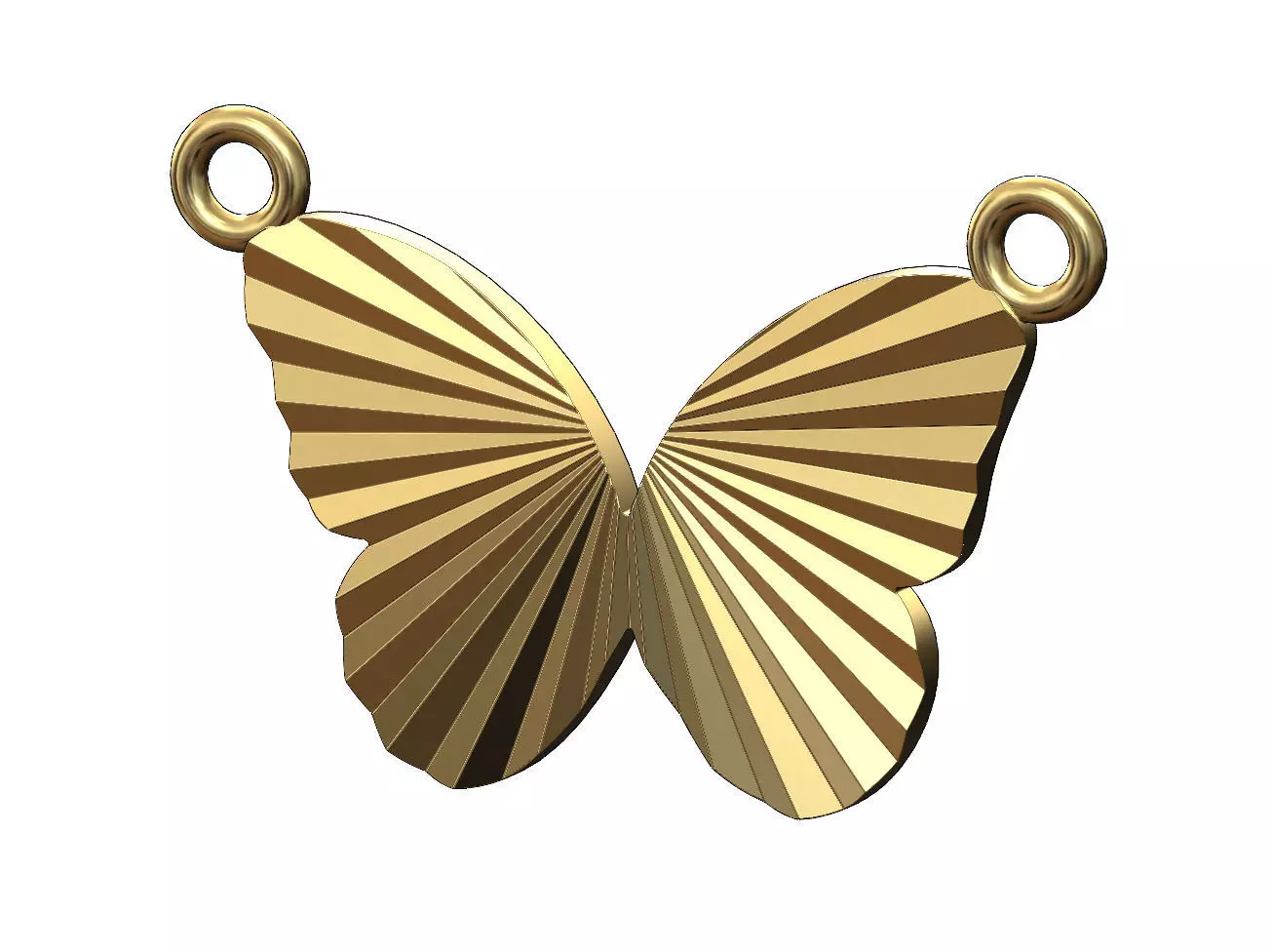 Faceted butterfly silhouette pendant and charm 3D print model