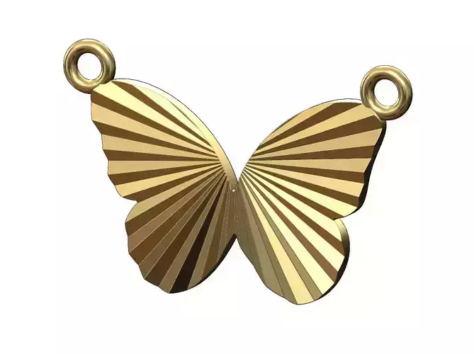 Faceted butterfly silhouette pendant and charm