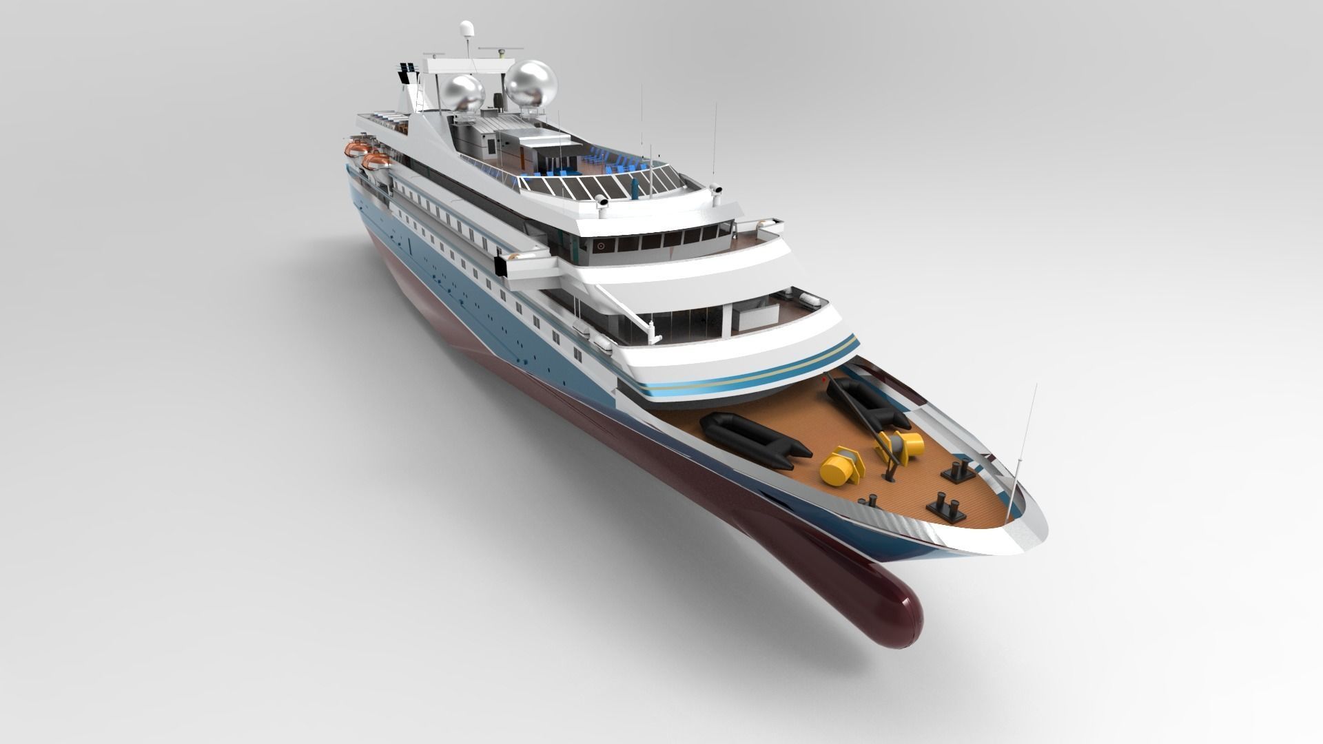 Superyacht luxury cruise ship 3D model_2