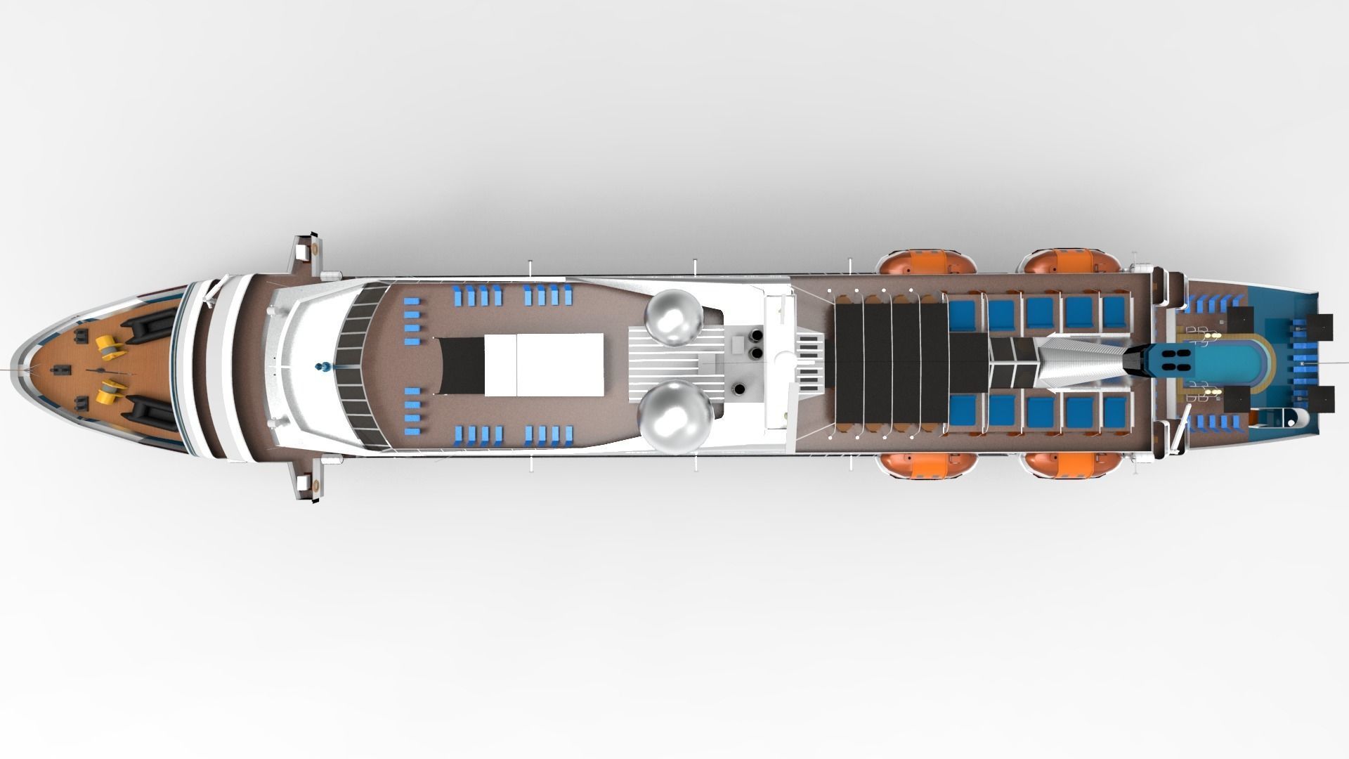 Superyacht luxury cruise ship 3D model_3